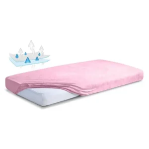 Neperšlampama antialerginė paklodė su guma FROTTE-PU | PINK - 120x200 + 20cm