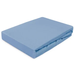 Trikotažinė paklodė su guma  JERSEY 130 | LIGHT BLUE 009 - 140x200 + 20cm