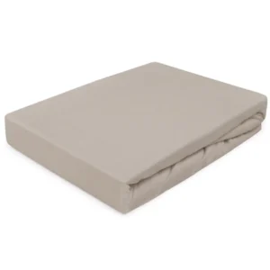 Trikotažinė paklodė su guma  JERSEY 130 | LIGHT CACAO 046 - 90x200 + 20cm