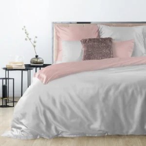 Patalynės užvalkalų komplektas NOVA SATIN 125 | SILVER - POWDER PINK