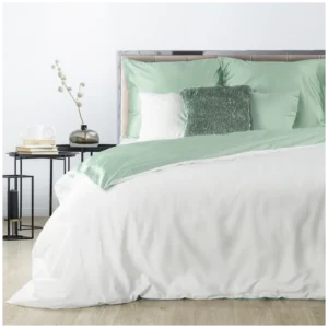Patalynės užvalkalų komplektas NOVA SATIN 125 | WHITE - MINT