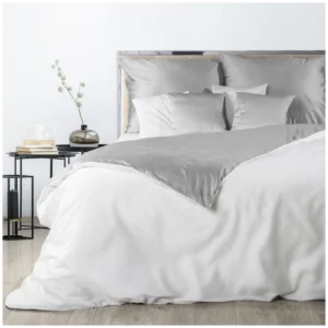 Patalynės užvalkalų komplektas NOVA SATIN 125 | WHITE - SILVER