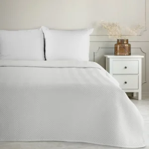 Lovatiesė PREMIUM LEN 03 | WHITE - 220x240 cm